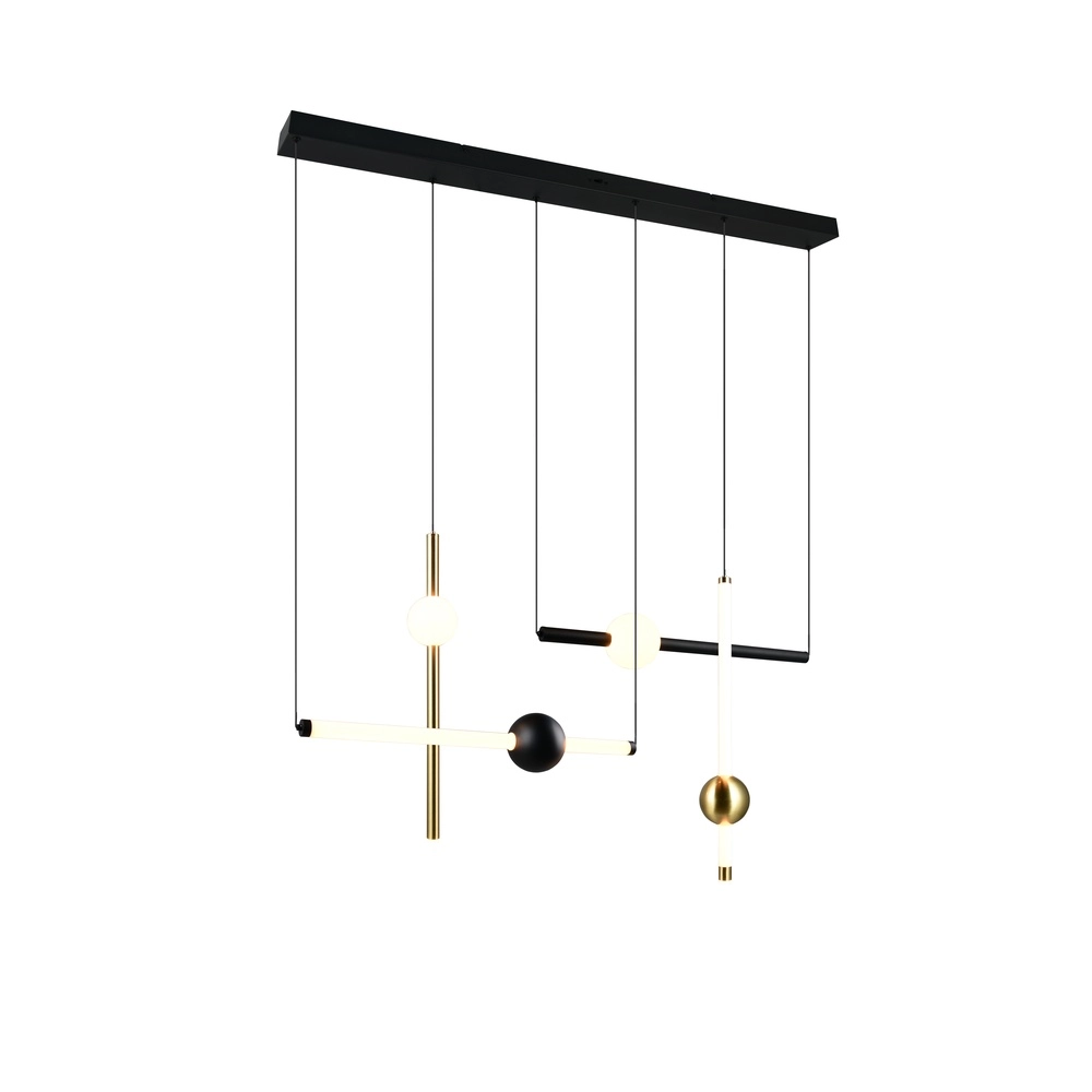 Moderne hanglamp Melita zwart met goud Moderne hanglamp Melita zwart met goud