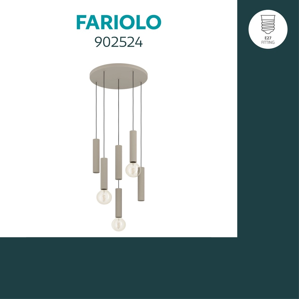 Design hanglamp Fariolo zand bruin 6-lichts Ø 48cm Eglo 9008606391653
