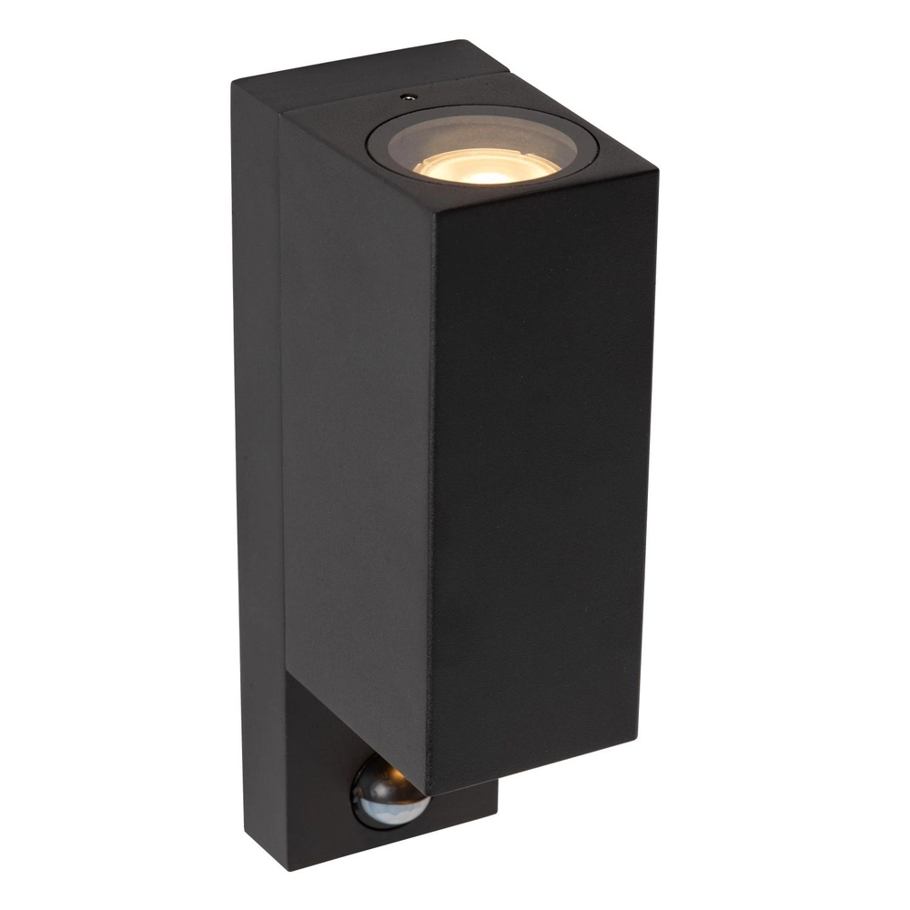 Design wandspot Zaro up & down zwart met sensor Lucide 5411212690180