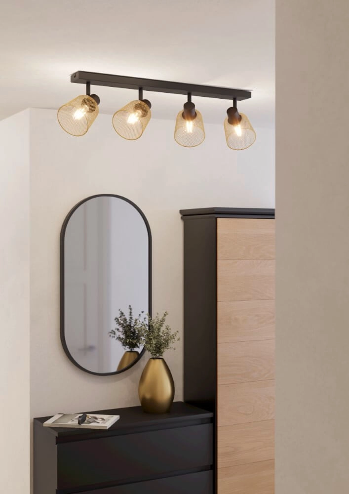 Plafondlamp Coslada 4-lichts - goud met zwart Eglo 9008606262076