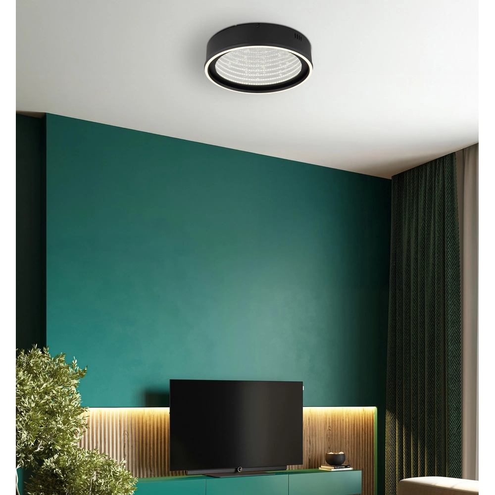 Plafondlamp Mirrora zwart Ø 40cm Globo 9007371578849