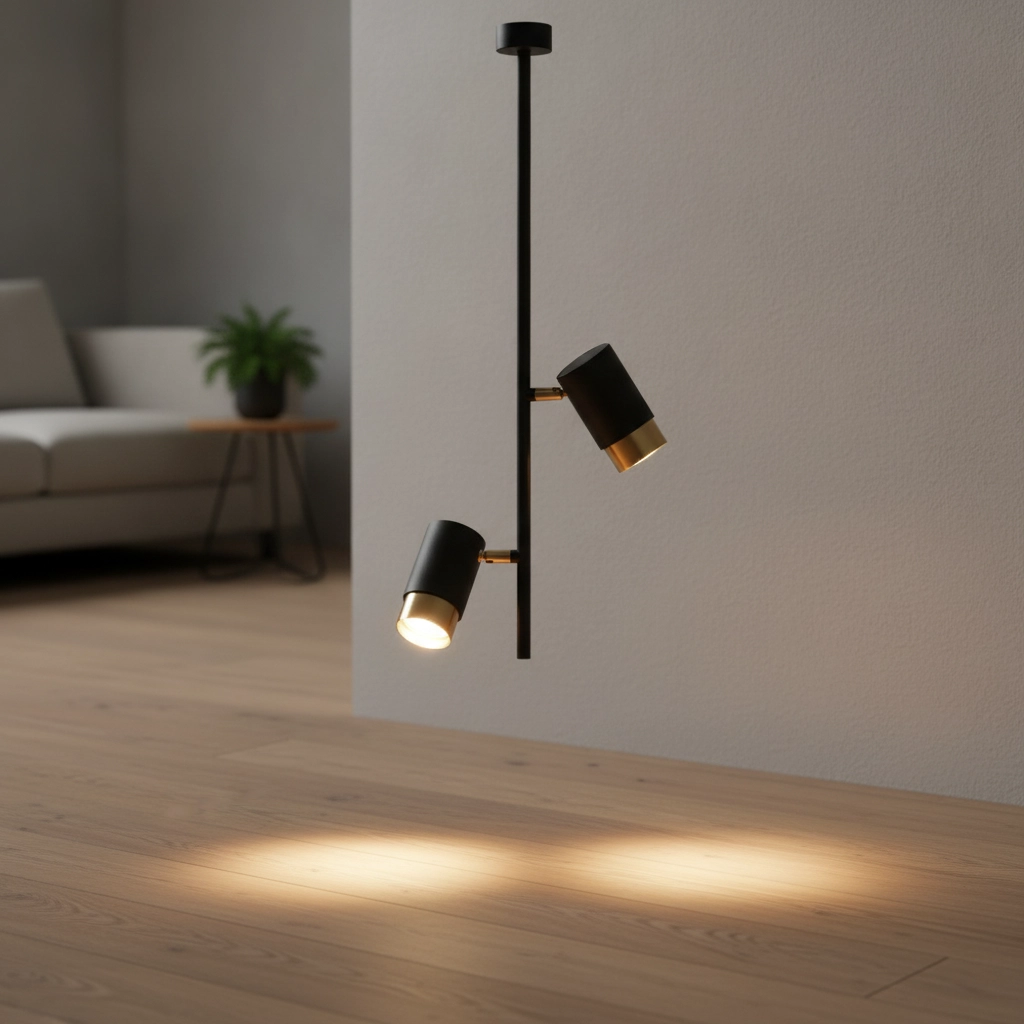 Plafondlamp Pongo dubbel zwart met goud