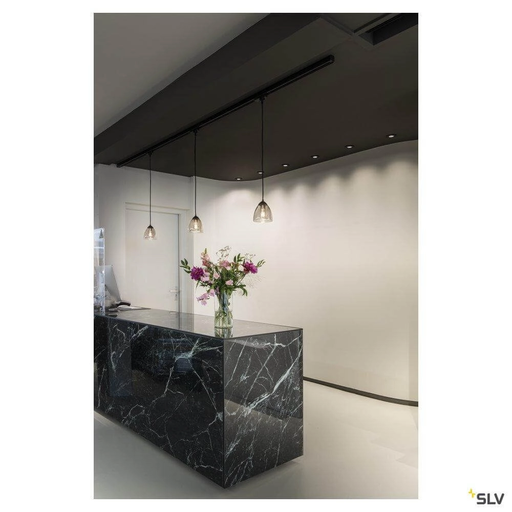 Glazen hanglamp Para Cone zwart met smoke glas SLV 4024163262385