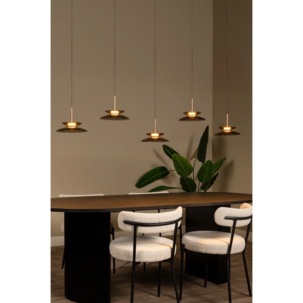 Eetkamer hanglamp Santiago led - champagne - 5x Ø 23cm Premium by Lucide 5411212221902