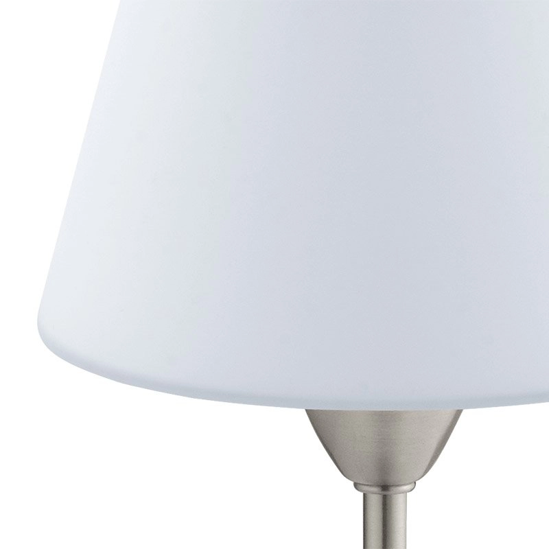 Tafellamp Damasco 1 30cm nikkel mat met wit Eglo 9002759957858