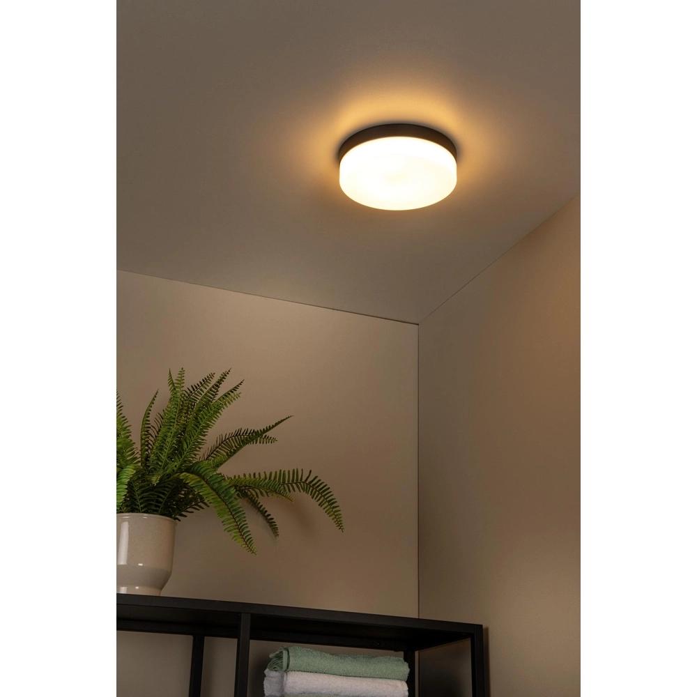 Plafonniere Biskit Ø 28cm - IP44 zwart Lucide 5411212792150