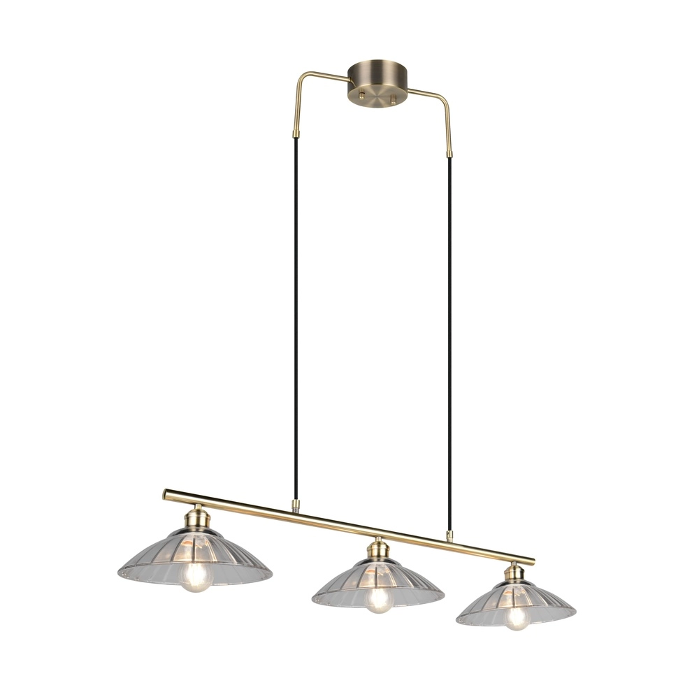 Klassieke hanglamp Eluna 3-lichts oud messing Trio 4017807682526