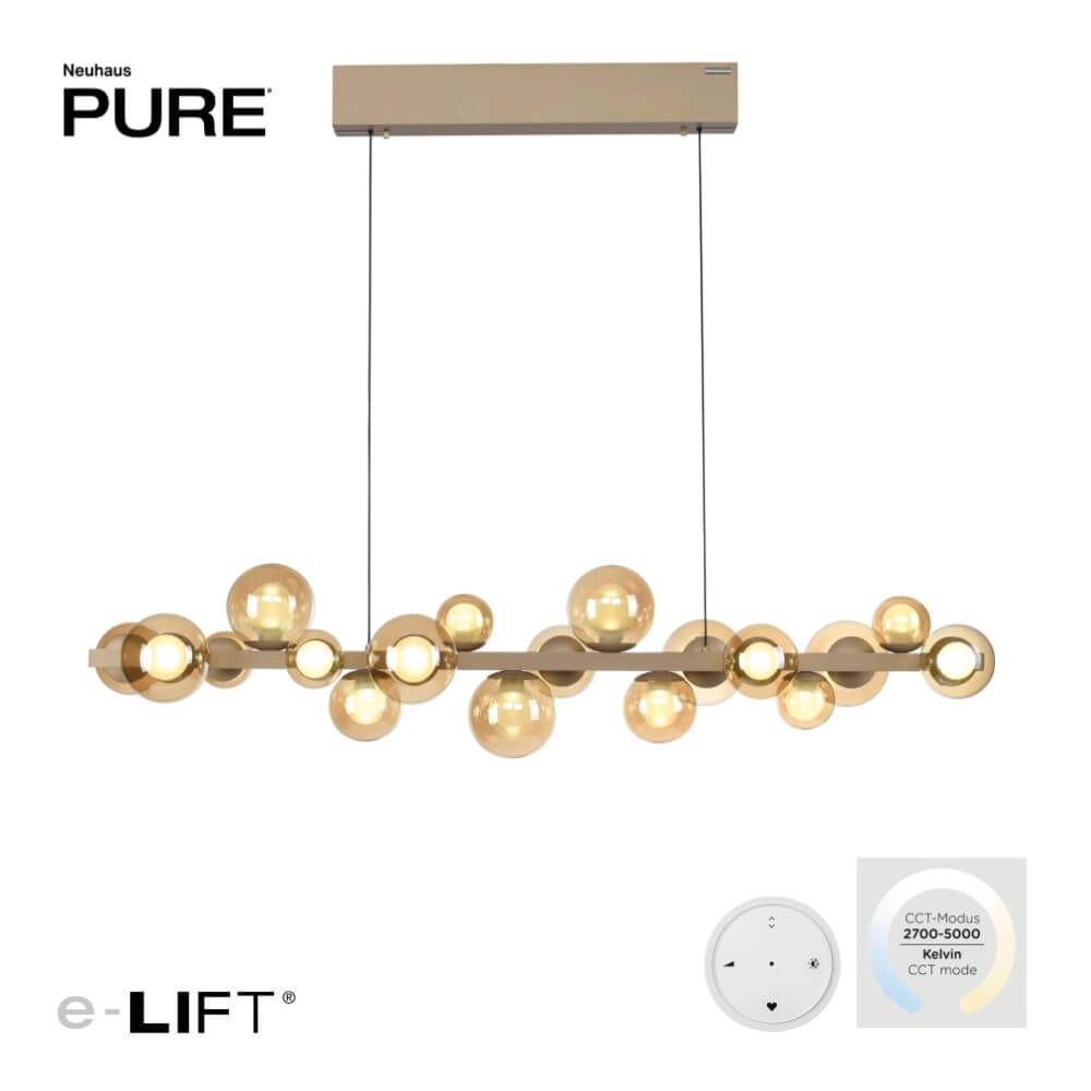 Unieke hanglamp Pure E-Popup 18-lichts brons Paul Neuhaus 4012248384428