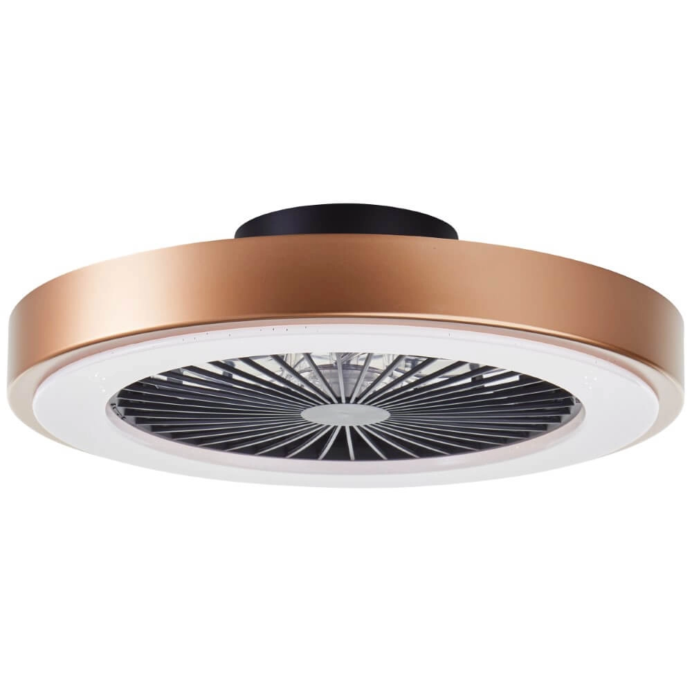 Zwarte ventilator Slimline met gouden rand Brilliant 4004353435874
