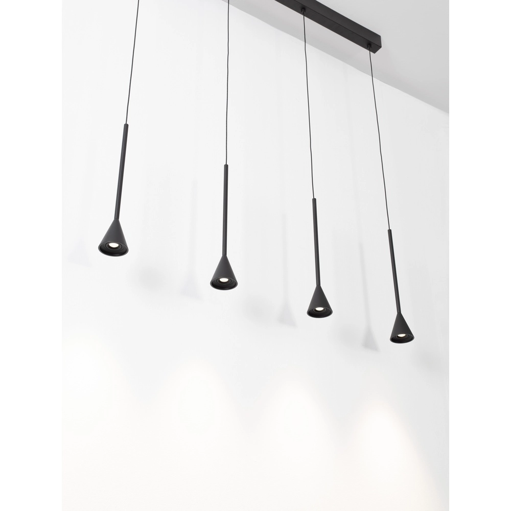 Hanglamp Net recht 5-lichts zwart Hanglamp Net recht 5-lichts zwart