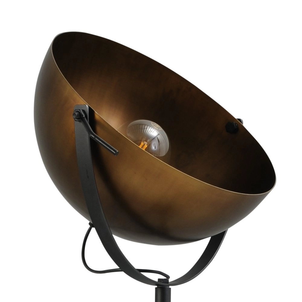 Landelijke vloerlamp Larino 50 175cm zwart met antiek koper Masterlight 8718121154671