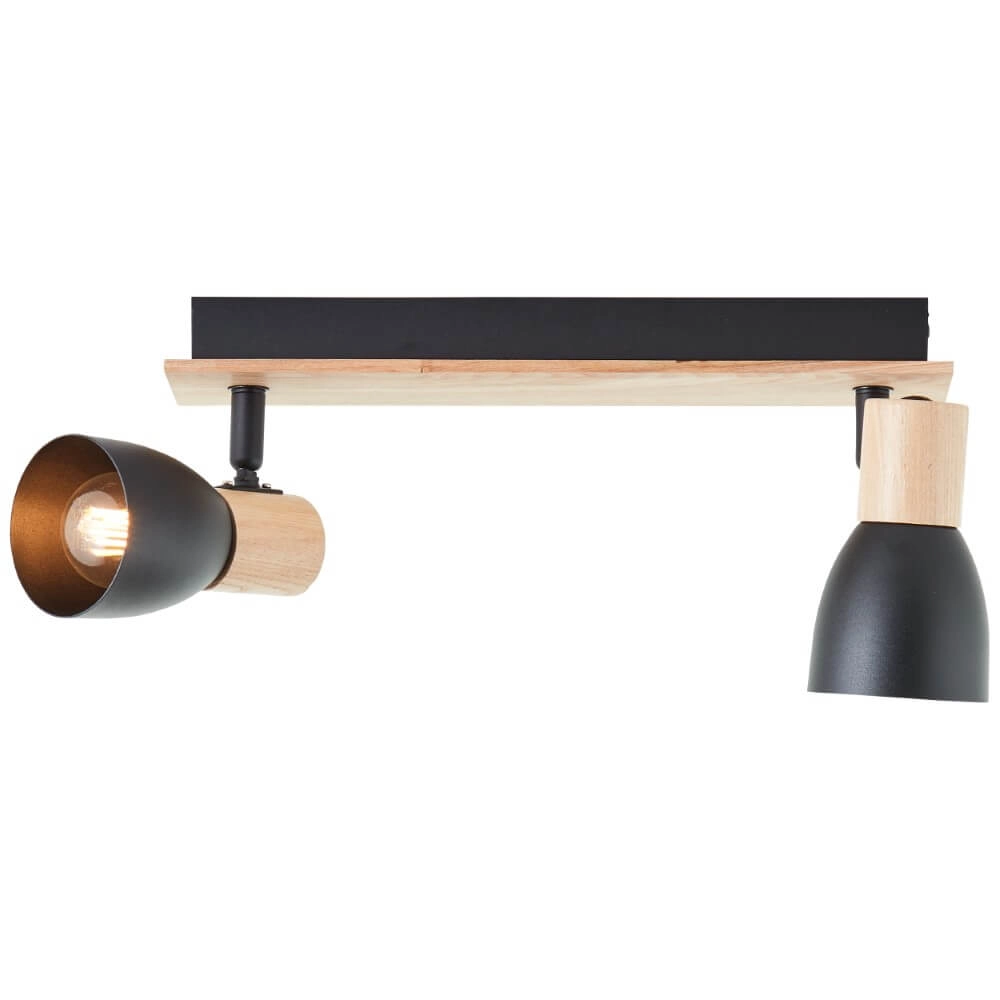 Plafondlamp Daintree 2-lichts zwart Brilliant 4004353408670