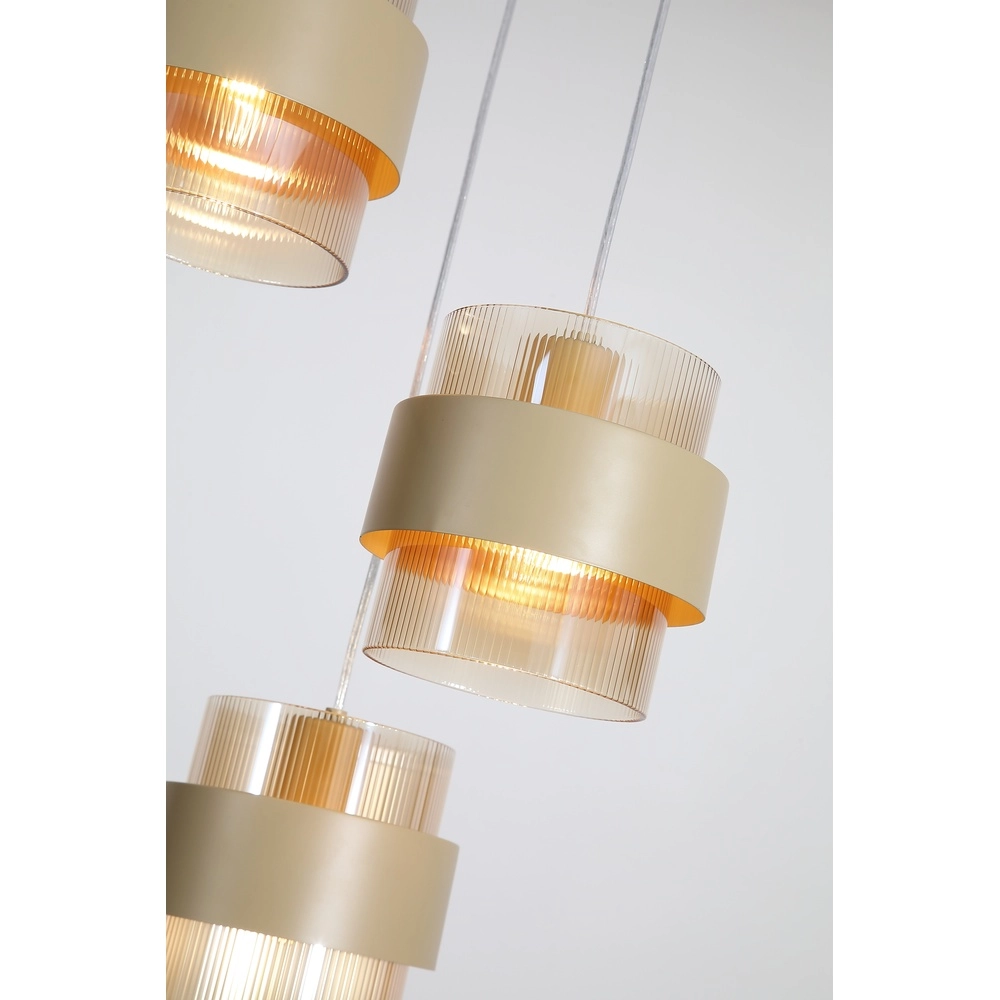 Hanglamp Royal 3-lichts zand bruin Searchlight 5053423296784