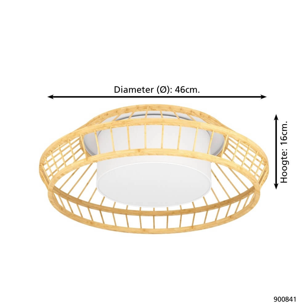 Plafondlamp Yuku-Z hout Ø 46cm Eglo 9008606274048