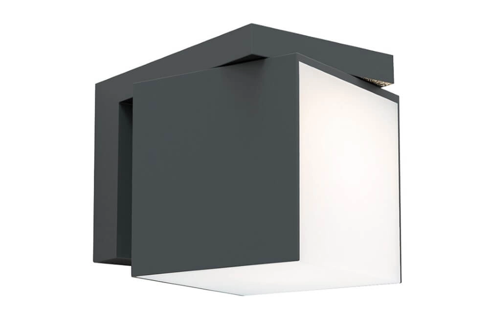 Vierkante wandlamp Cuba antraciet design