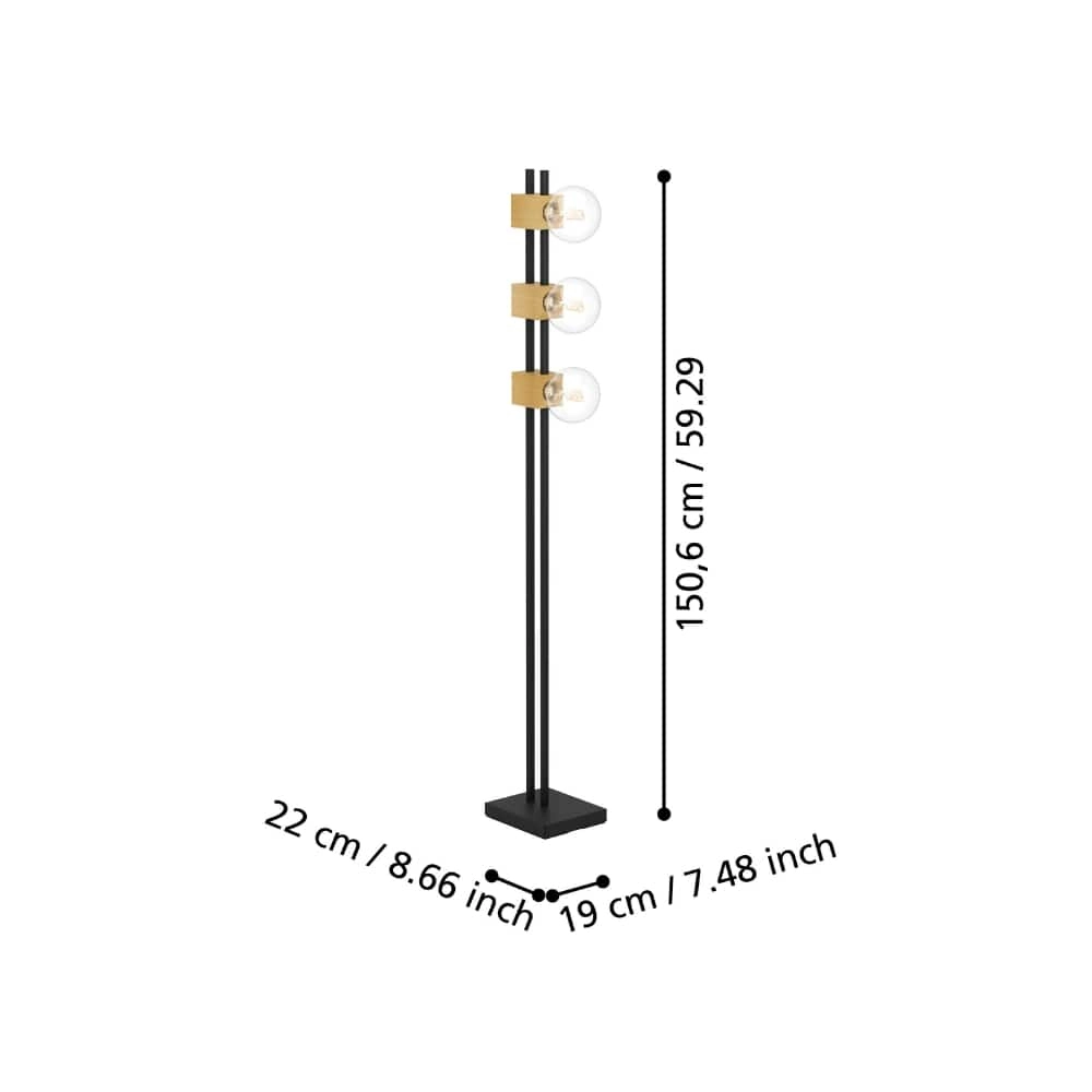 Strakke vloerlamp Levantara 3-lichts Stars of Light 9008606243143