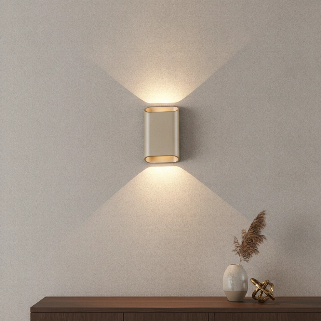 Design wandlamp Diaz-S dim to warm champagne
