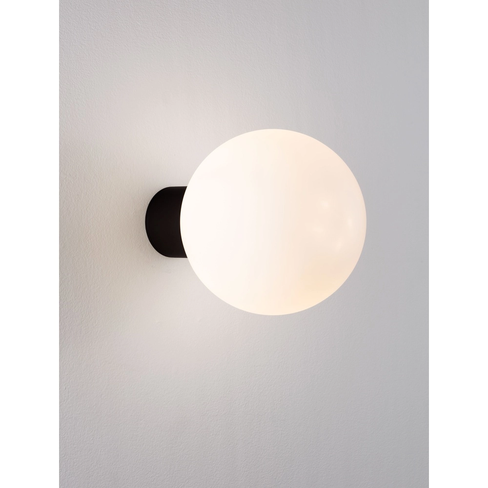 Plafondlamp Spix antraciet met wit bol glas Lyora 5212017476432