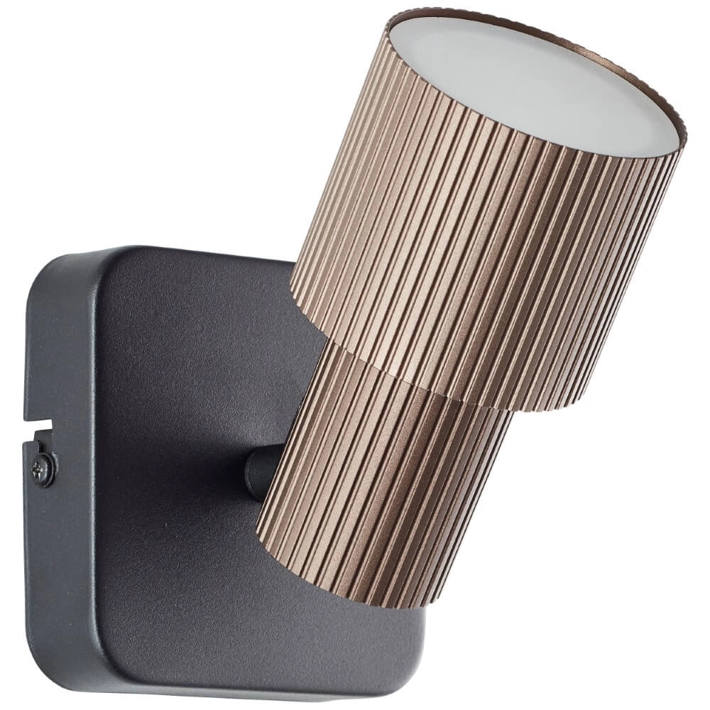 Opbouwspot Cadiz zwart met brons Brilliant 4004353441264