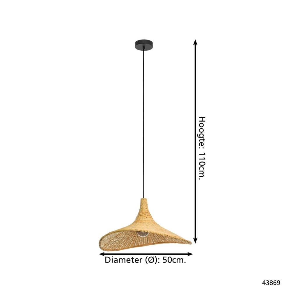 Rieten hanglamp Haxey Ø 50cm Eglo 9002759438692