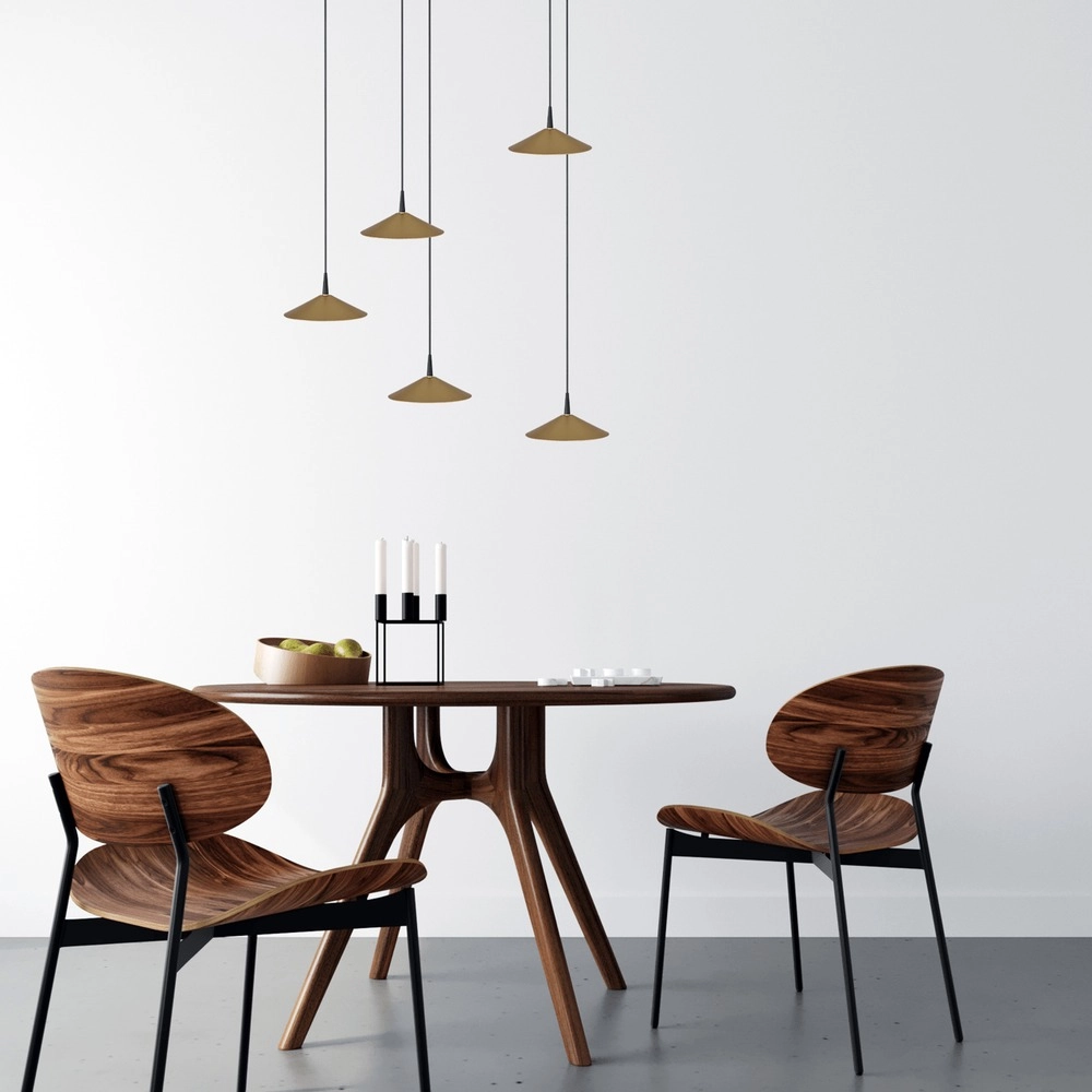 5-lichts hanglamp Ceppo zwart met goud Ø 18cm rond Masterlight 8718121358673