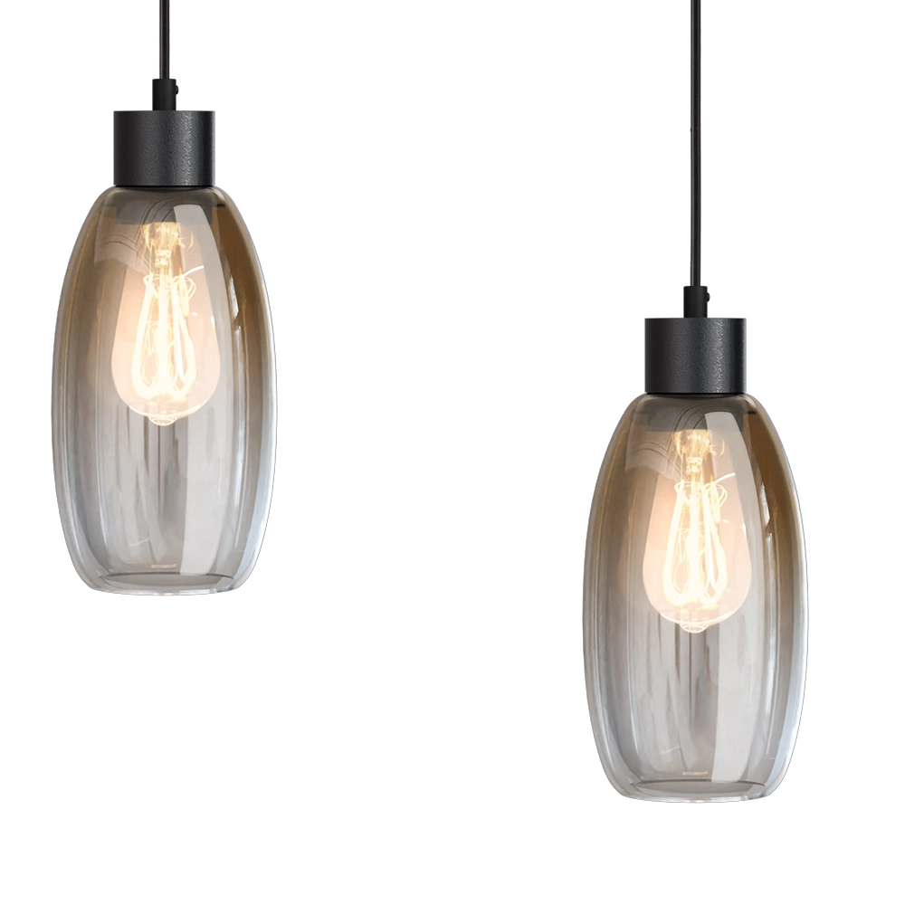 Glazen hanglamp Olive 5x Ø 12,5cm - zwart Masterlight 8718121397719