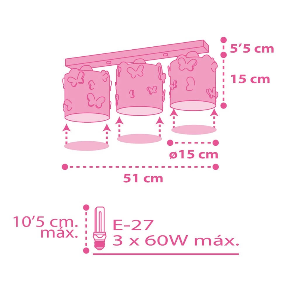 Kinderkamer plafondlamp Butterfly Dalber 8420406621432