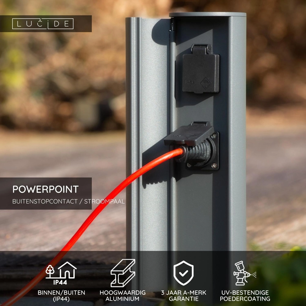 Buitenstopcontact met aarde Powerpoint type F Lucide 5411212271891