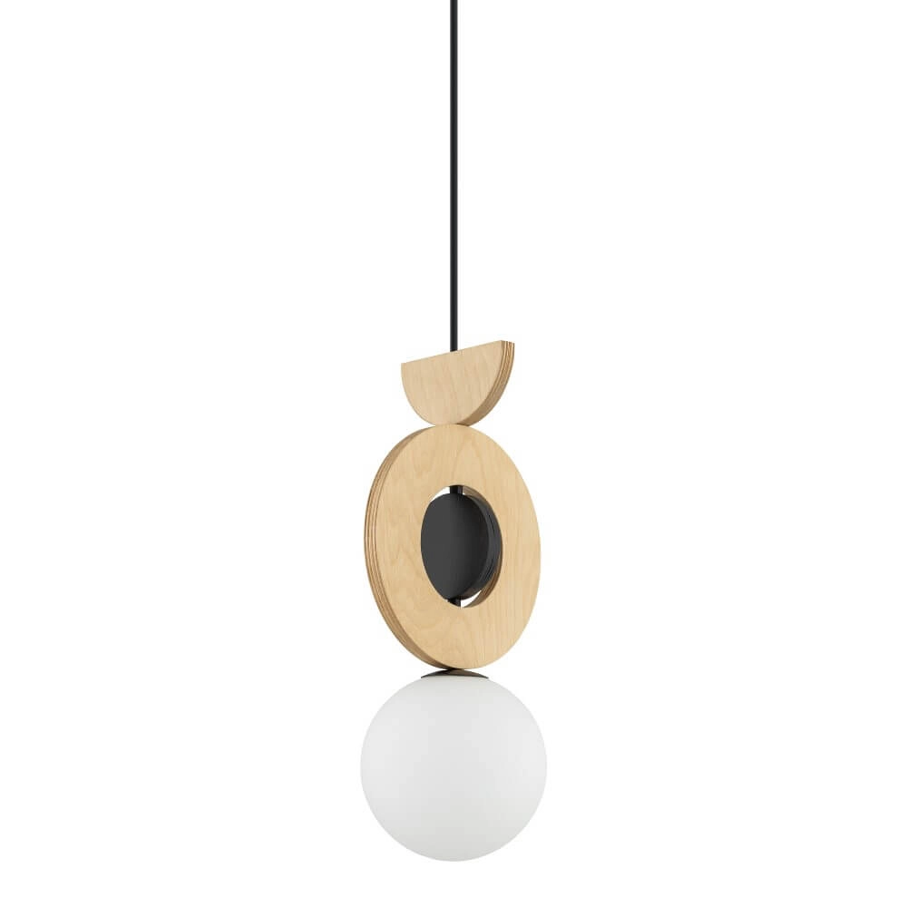 Design hanglamp Drops Wood B 1-lichts hout Lyora 5903139111744