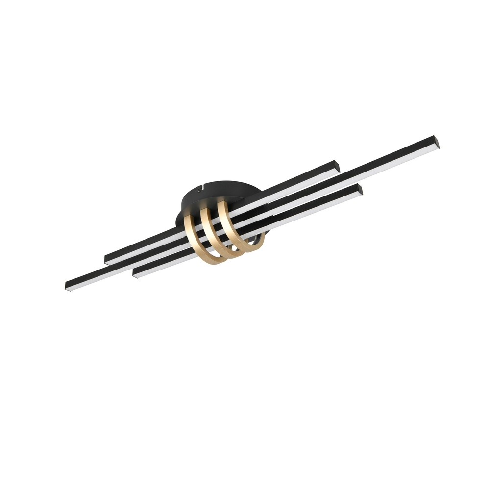 Plafondlamp Cinto design zwart met goud Trio 4017807612493