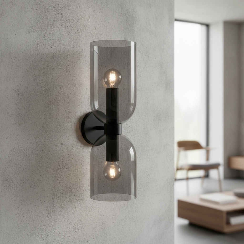 Design wandlamp Palmer dubbel zwart