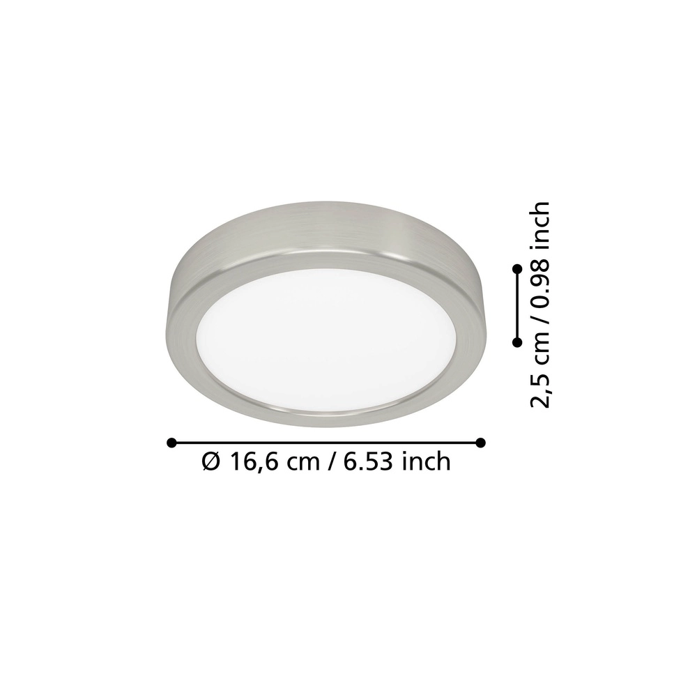 Led plafonnière Fueva 6 rond - rvs - Ø 16,6cm Eglo 9008606330225