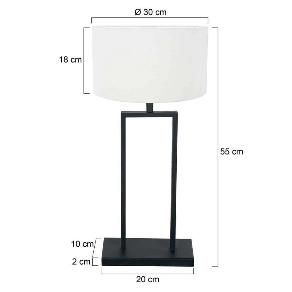 Tafellamp 55cm Stang met witte kap Steinhauer 8712746173925