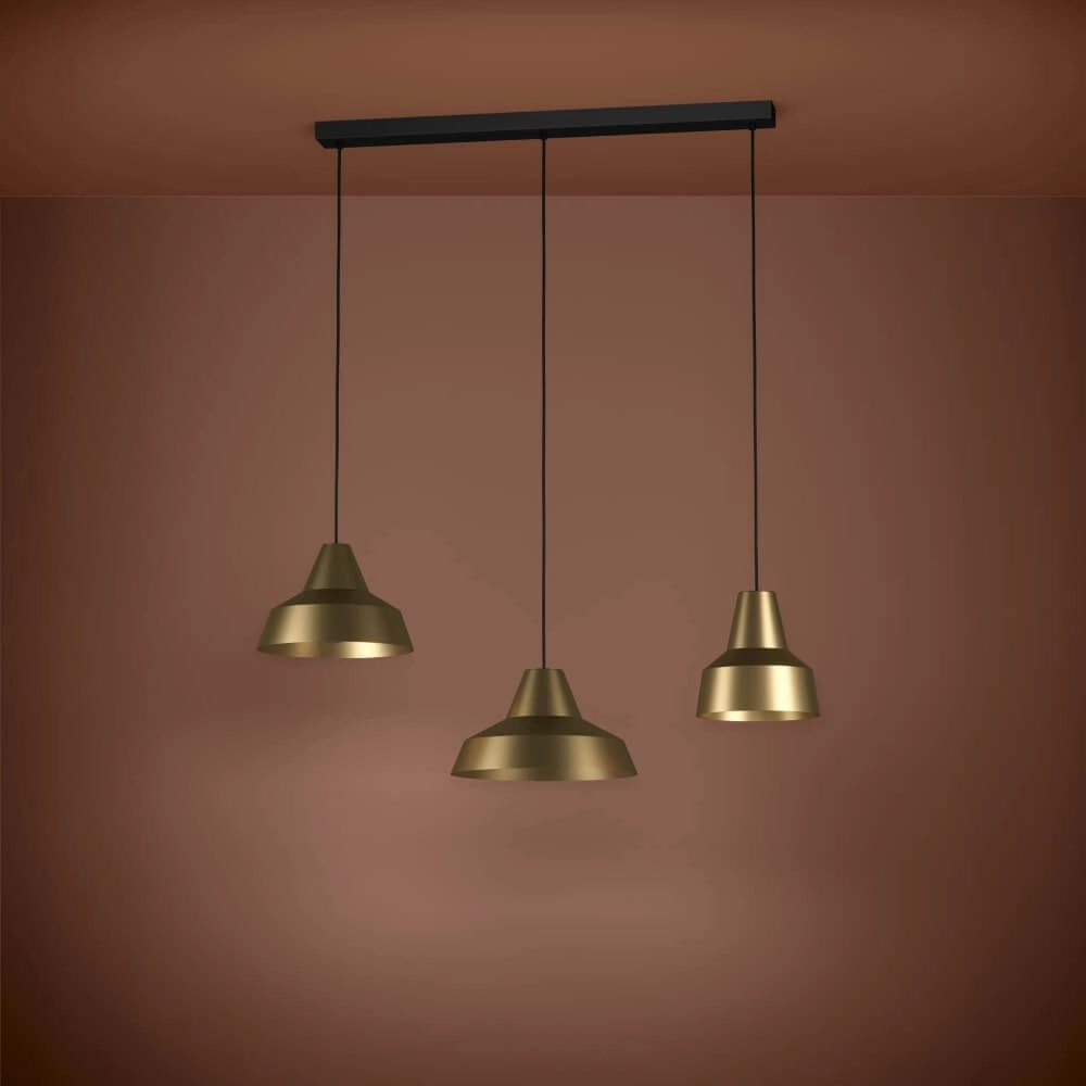 Gouden hanglamp Savarna met 3 kappen Stars of Light 9008606220878