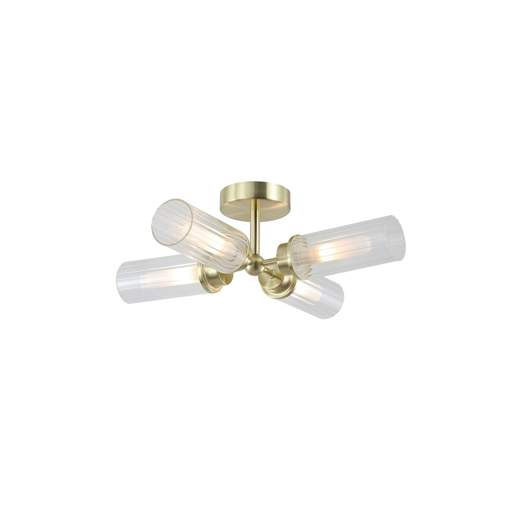 4-lichts plafondlamp Imperial goud