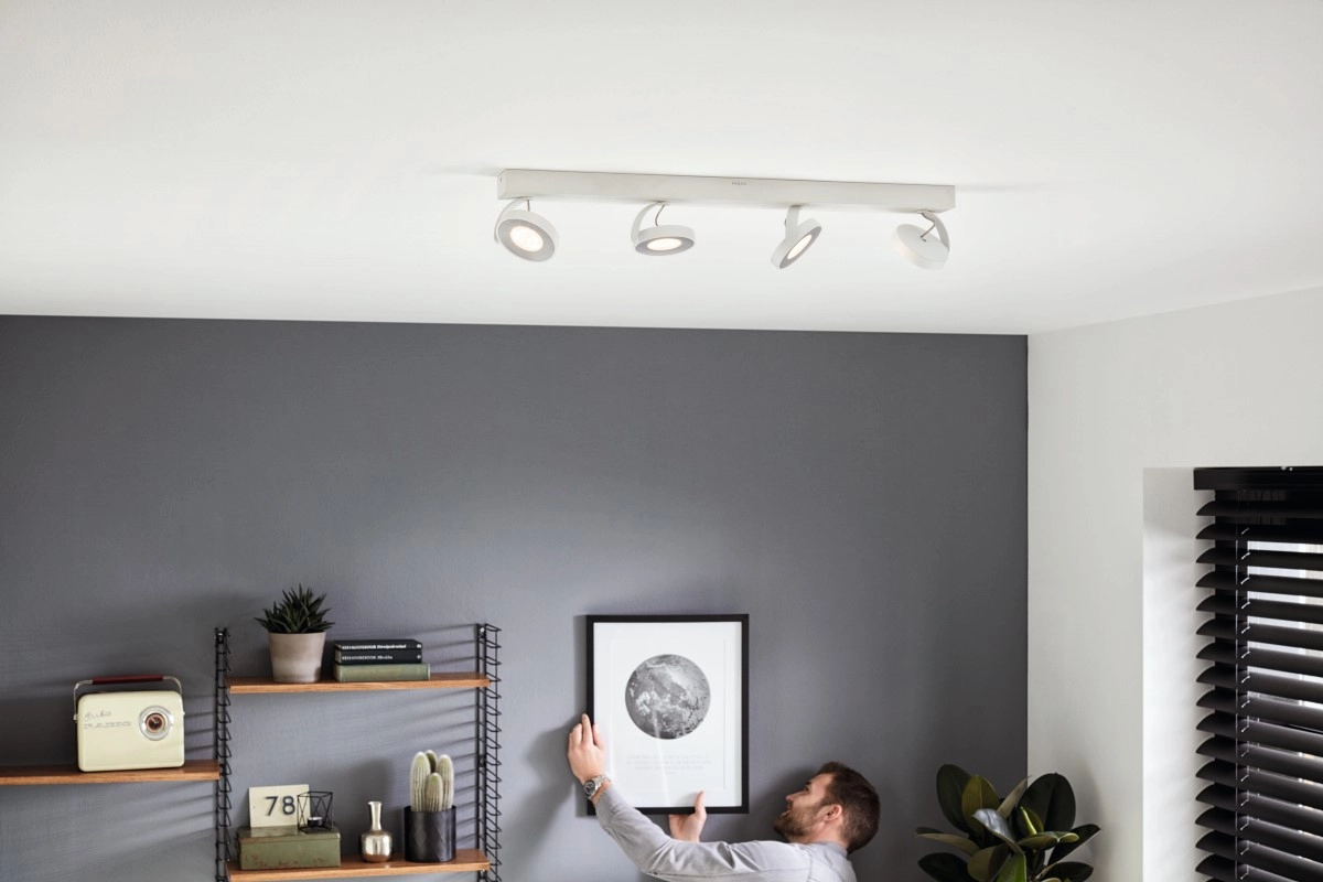 Spotlamp Clockwork 4-lichts wit Philips 8718696154526