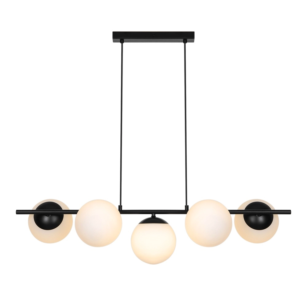 Scandinavische hanglamp Lilly zwart met wit Nordlux 5704924027284