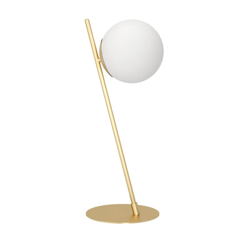 Tafellamp Rondo 4 goud met witte bol