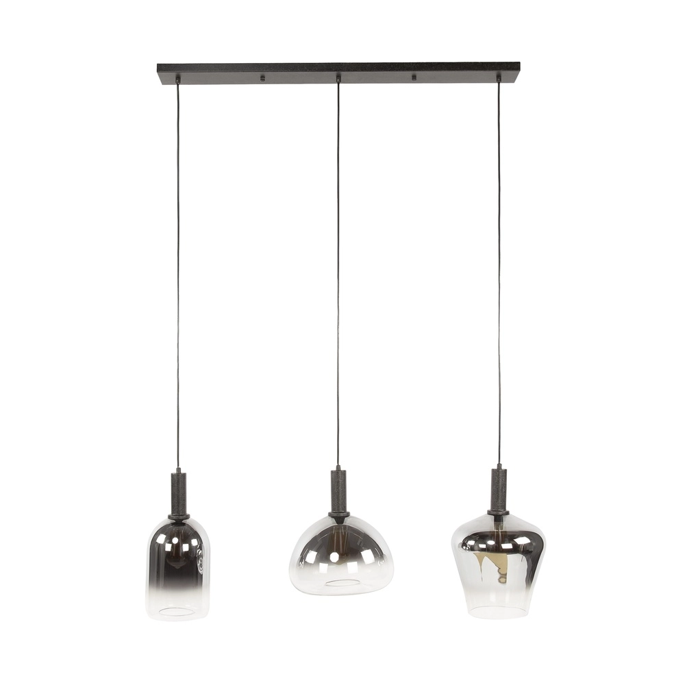 Glazen eettafellamp Zenith 3x smoke glas Lyora 8716803511026
