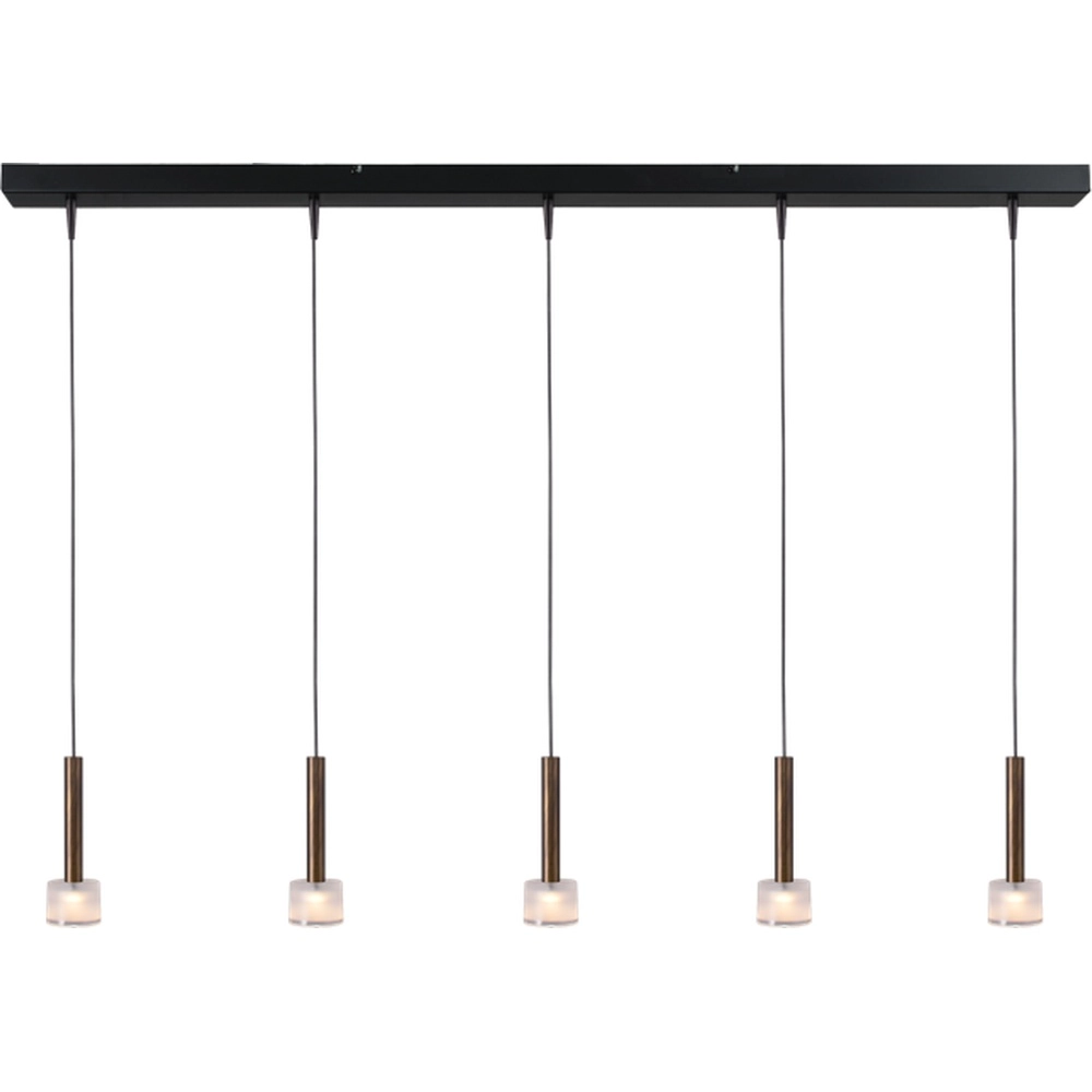 5-lichts hanglamp Fabro led - antiek koper