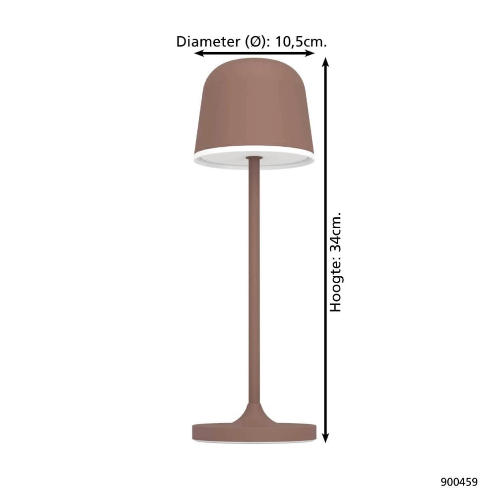 Oplaadbare buitenlamp Mannera kastanjebruin Eglo 9008606244003