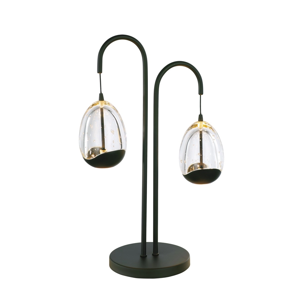 Tafellamp Clear Egg zwart 2-lichts