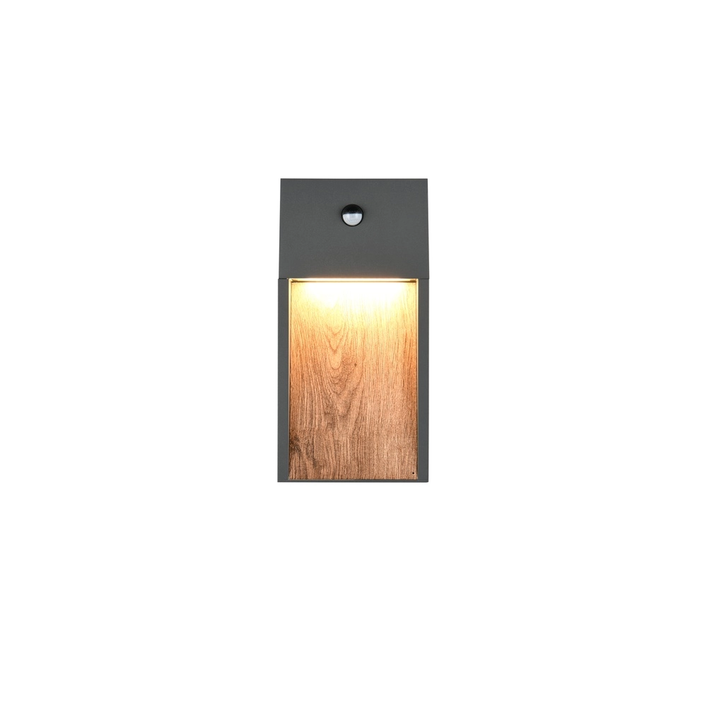 Design wandlamp Salmon grijs met hout en sensor Trio 4017807603712