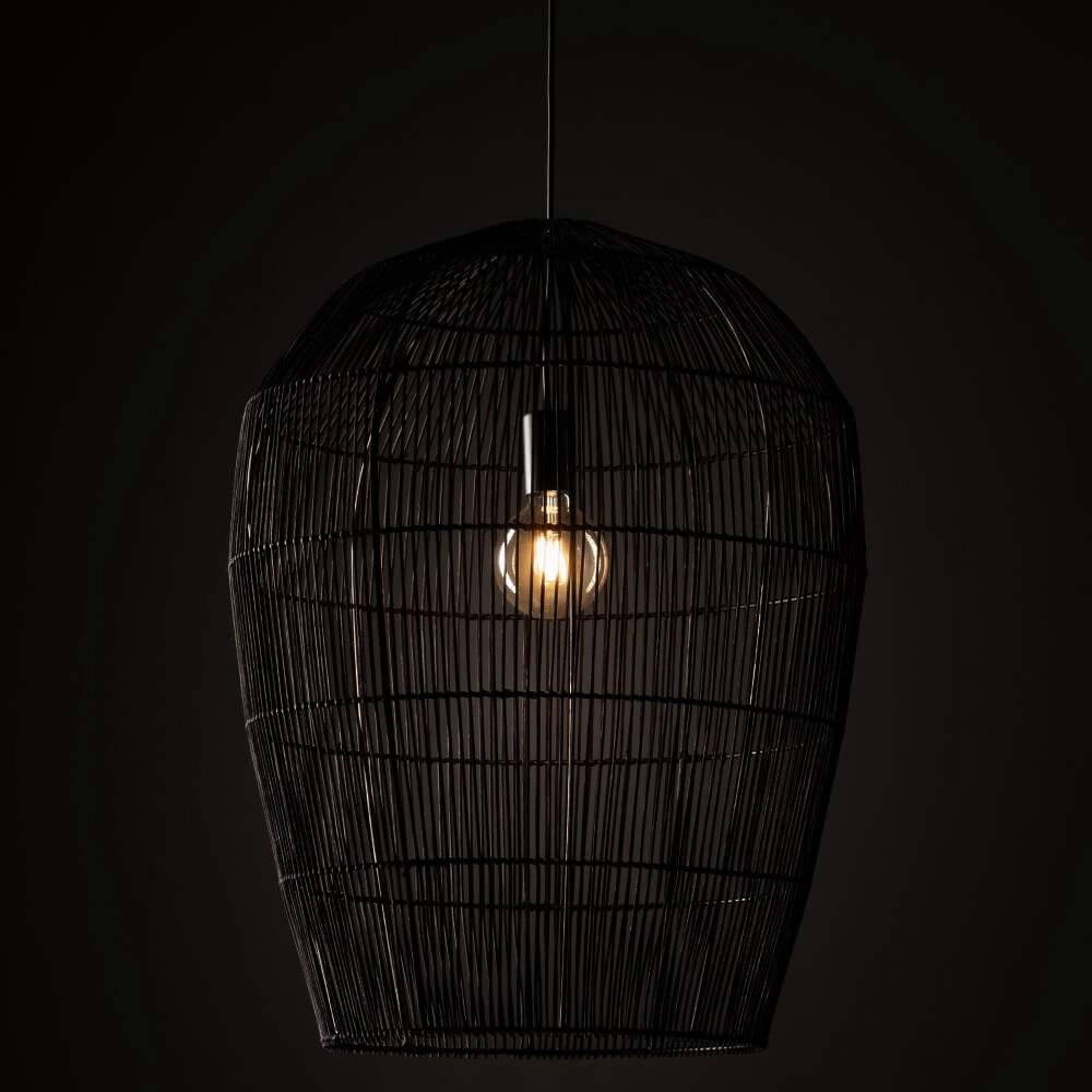 Rotan hanglamp Haiti L Ø 53.5cm zwart Lyora 5903139111683