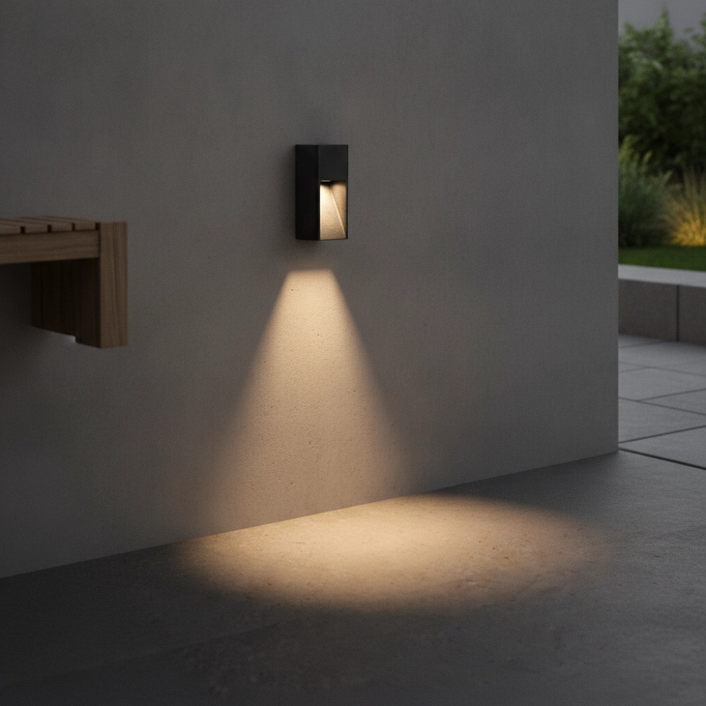 Strakke wandlamp Mazu zwart