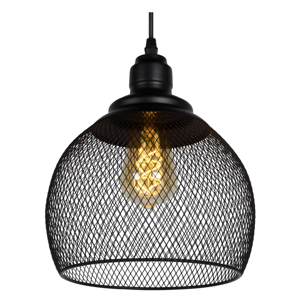 Gaas hanglamp Mesh Ø 22cm zwart Lucide 5411212430380