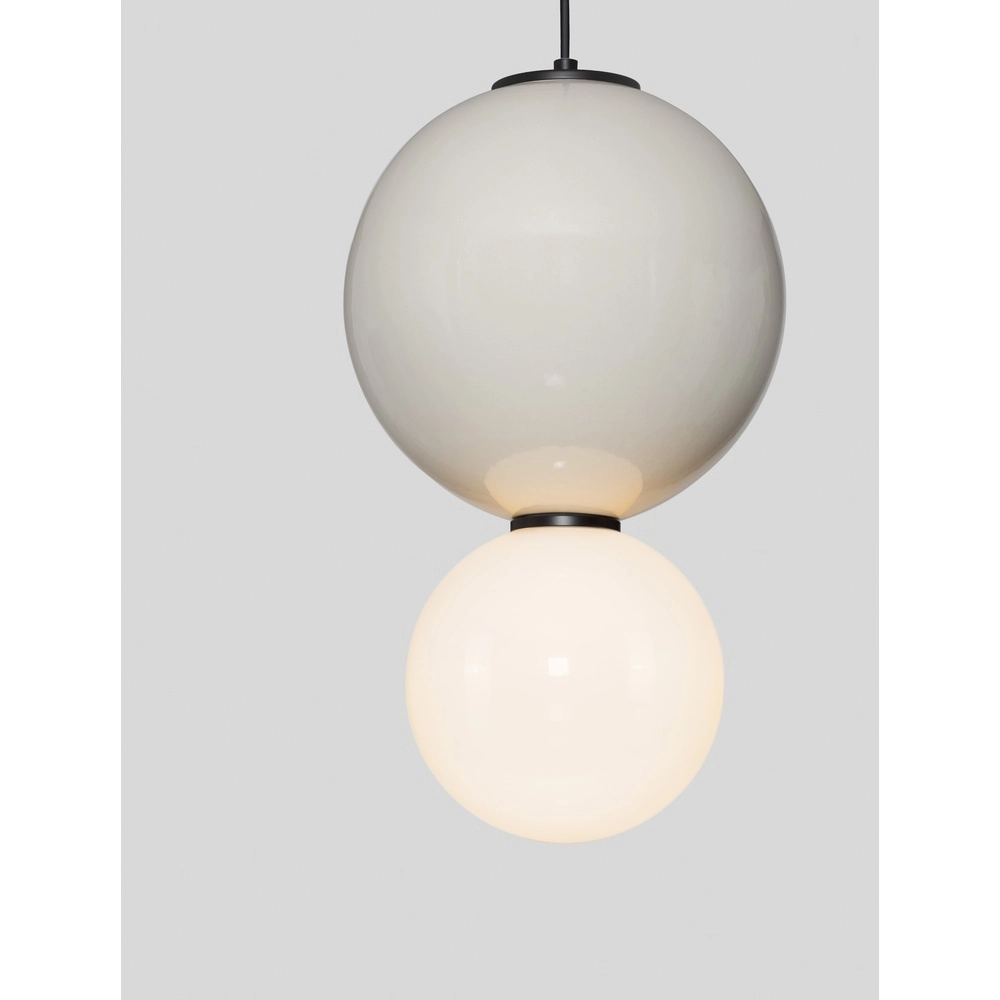 Pendant lamp Noesis Ø 25cm light grey with white Lyora 5212017483614