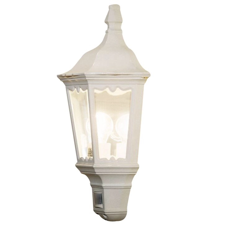 Witte buitenlamp Firenze met bewegingsmelder