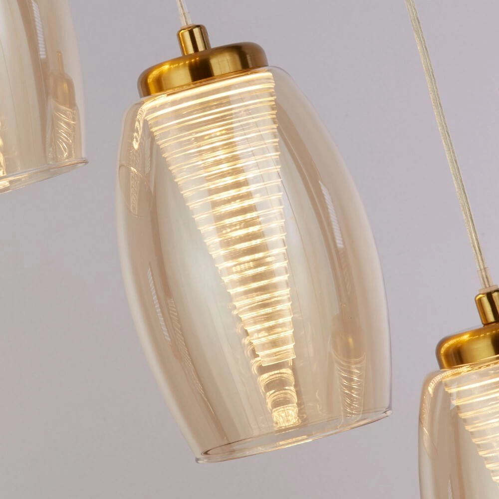 5-lichts hanglamp Cyclone brons Searchlight 5053423243221
