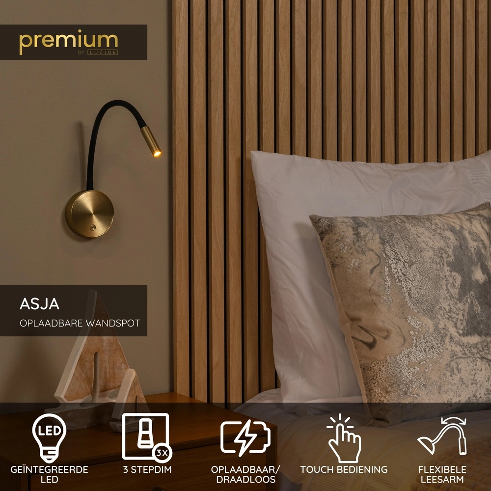 Bedlampje Asja dimbaar goud Premium by Lucide 5411212421203